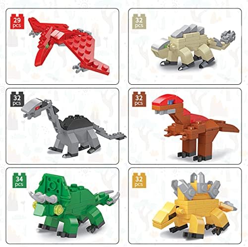 LEBOCADO 12 Pack Dinosaur Building Blocks Set