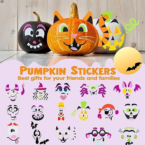 JOYIN 16 Halloween Pumpkin Stickers Foam Decor Kit