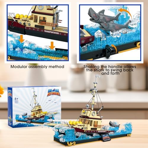UROINT Shark Ship Building Block Set for Kids Over 6 Years Old