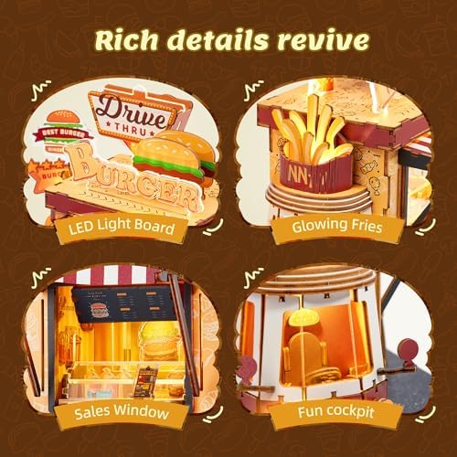 3D Burger Truck Puzzle Kit - LED Light DIY Model
