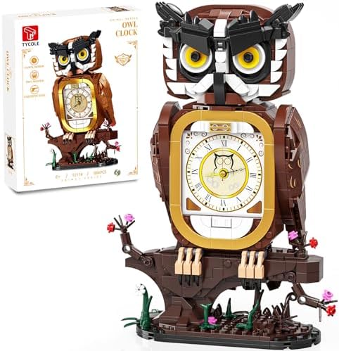 Owl Clock Building Blocks Set 964Pcs STEM Toy for Kids