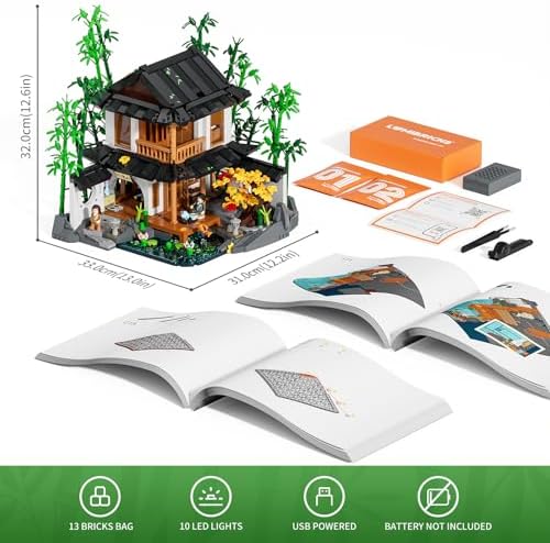 Lumibricks Bamboo House Lighting Building Set 2432 Pcs