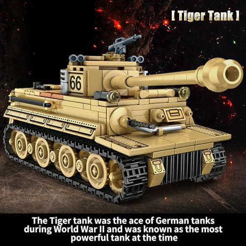 WW2 Army Tanks Toy Building Set 1030 Pieces