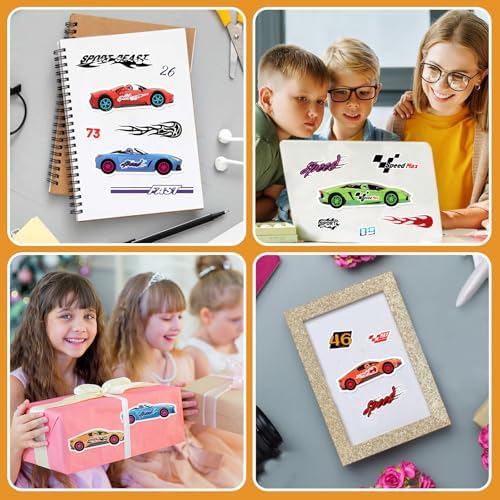 32 Sheets Race Car Stickers for Kids DIY Art Craft