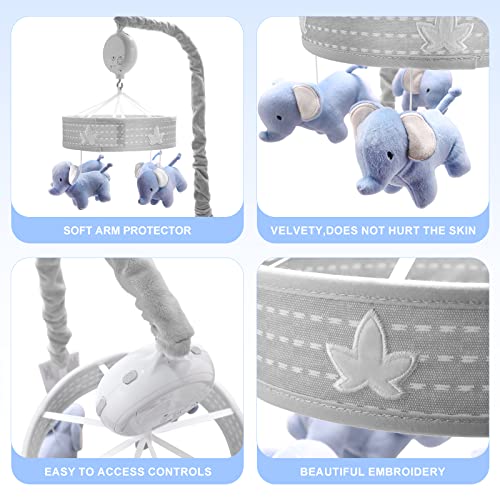 YUNGCHI Baby Mobile for Crib Musical Carousel Elephant Theme