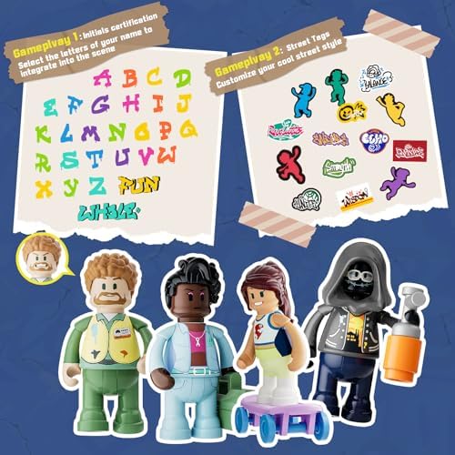 FUNWHOLE Graffiti Bus Stop Building Bricks Set 514 Pcs