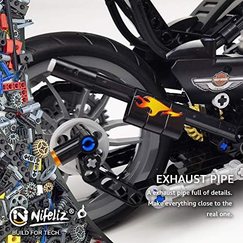 Nifeliz Knuckle Chopper Motorcycle Building Kit 451 Pieces