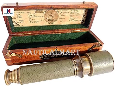 18 Inch Brass Ship Captain Telescope with Hardwood Box