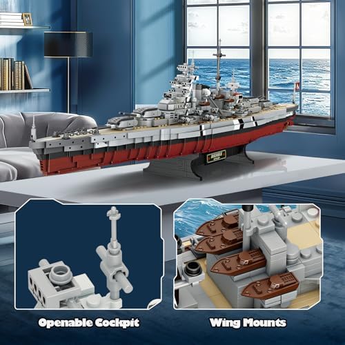 Bismarck Battleship Building Block Set - 2081 Pieces ABS Military Model