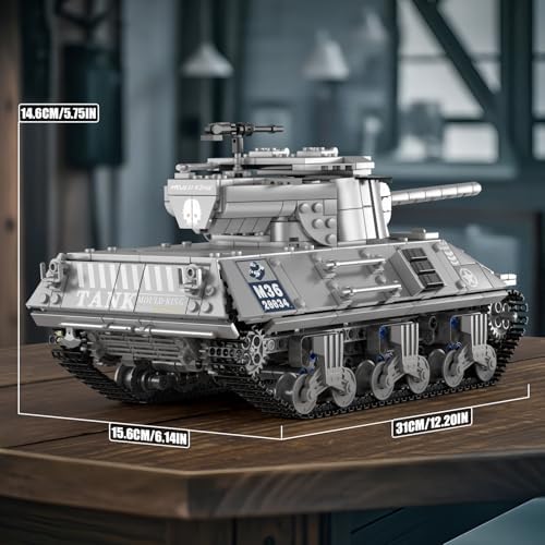 Mould King WW2 Pershing Tank Building Set
