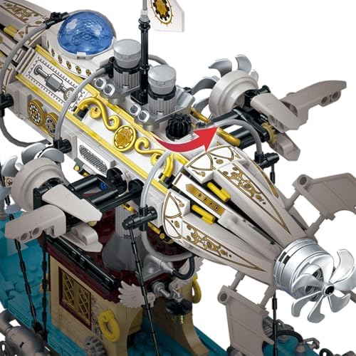 Steampunk Airship Building Blocks Set 1256 PCS for Kids and Adults