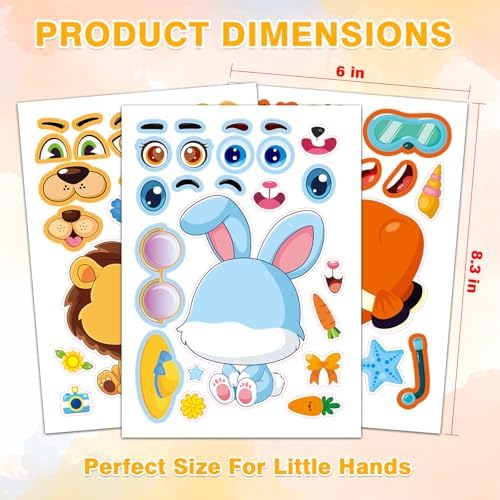 Aowplc 48 Pcs Make A Face Sticker Sheets for Kids