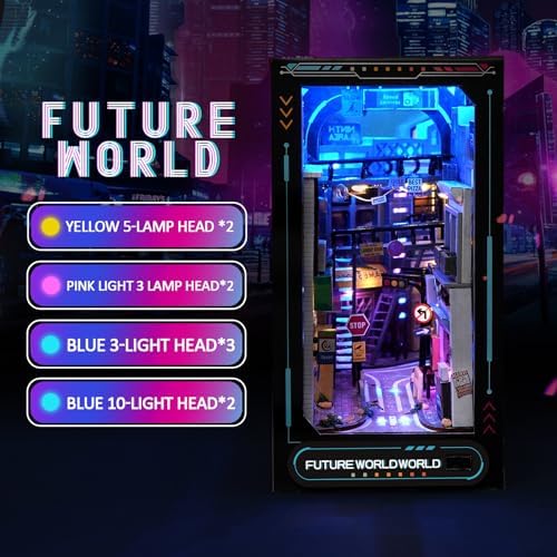Cyberpunk DIY Book Nook Kit with LED Lights