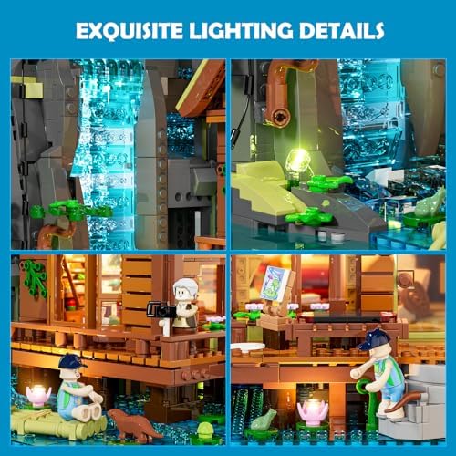 Lumibricks Waterfall Cabin LED Building Set 2539 Pcs