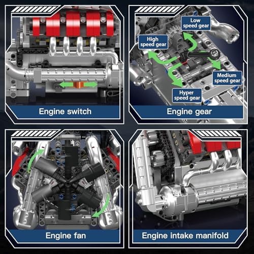 Mould King V8 Engine Building Kit for Adults