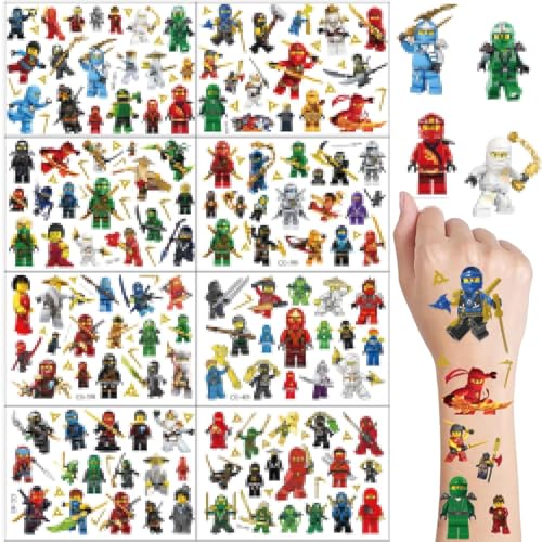 8 Sheet Temporary Tattoos Stickers for Kids 96 Pieces