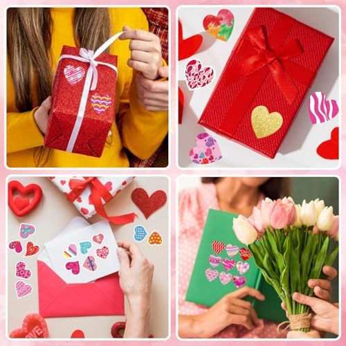 OTAITY 336 PCS Valentine Heart Stickers for Kids and Parties