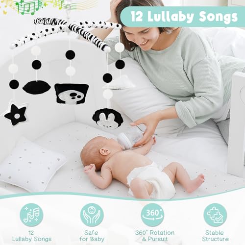 Montessori Crib Mobile with 3-Mode Music
