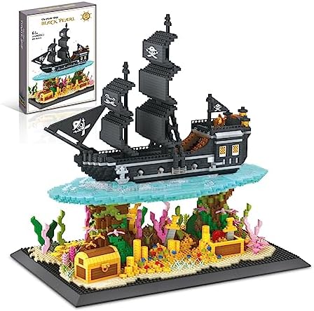 Flycites Pirate Ship Building Blocks Kit 4059PCS Classic Mini Micro Blocks Set