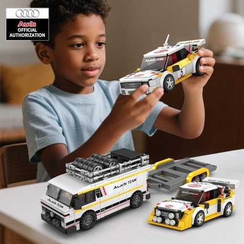 Audi S1 Quattro Rally Team Building Set with 3 Cars 132 Scale