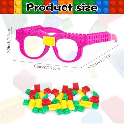 Hxezoc 12 Pcs DIY Building Blocks Glasses Set