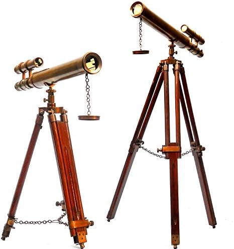 Nauticalmart Floor Standing 18 Inch Brown Telescope with Tripod Stand