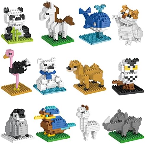 FUN LITTLE TOYS Mini Animals Building Blocks Set 12 Boxes