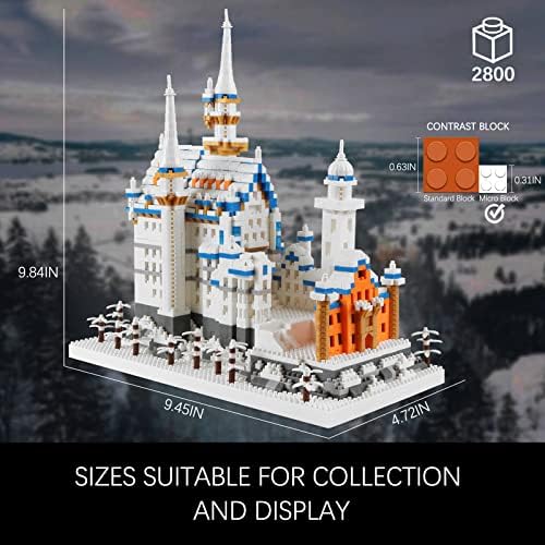 Germany Swan Stone Castle Micro Building Blocks Set 2800 Pieces