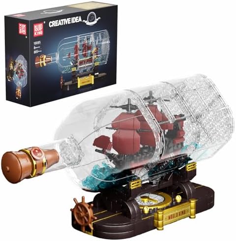 Mould King Pirate Ship in a Bottle Building Set