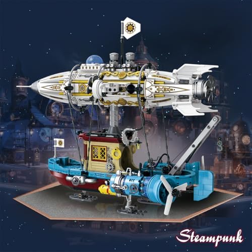 Steampunk Airship Building Blocks Set 1256 PCS for Kids and Adults