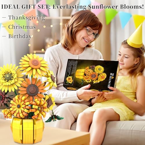 BrickTribe Van Gogh Sunflower Building Blocks Set for Adults 1009PCS