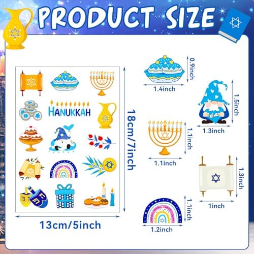 JULMELON 240 PCS Hanukkah Stickers for Kids Classroom