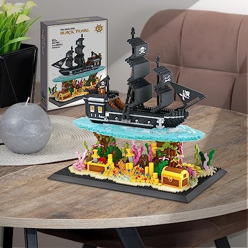 Flycites Pirate Ship Building Blocks Kit 4059PCS Classic Mini Micro Blocks Set