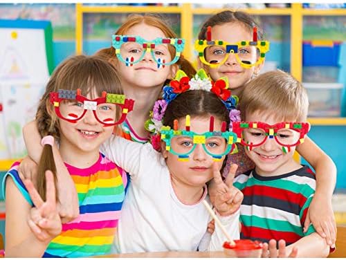 Hxezoc 12 Pcs Building Block Glasses Set