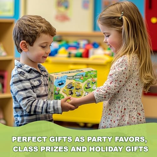 FUN LITTLE TOYS Animal Building Blocks Party Favor Set 12 Pack
