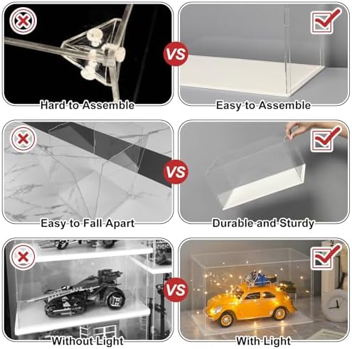 LANSCOERY Acrylic Display Case for Collectibles with Dustproof and Seamless Design