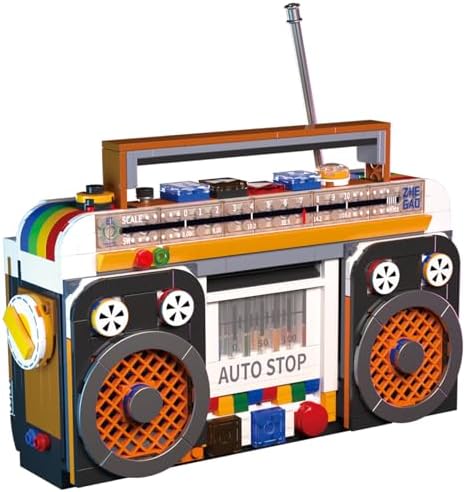 Retro Radio Building Blocks Kit with 2 Figures 554 Pieces