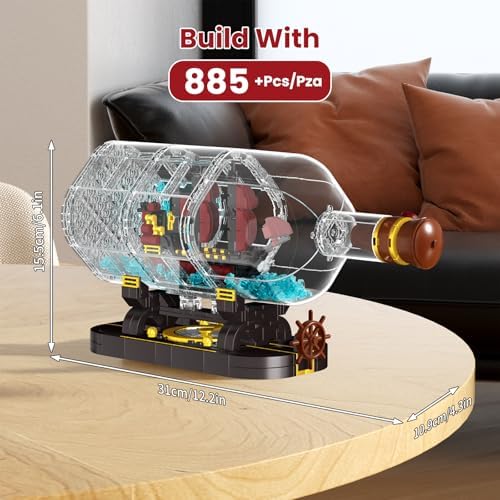 Mould King Pirate Ship in a Bottle Building Set