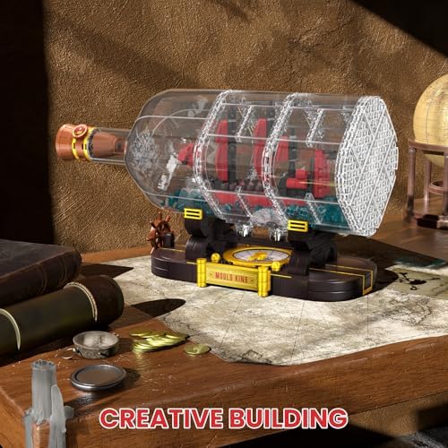 Mould King Pirate Ship in a Bottle Building Set