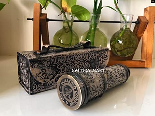 Personalized Nautical Brass Spyglass with Leather Case