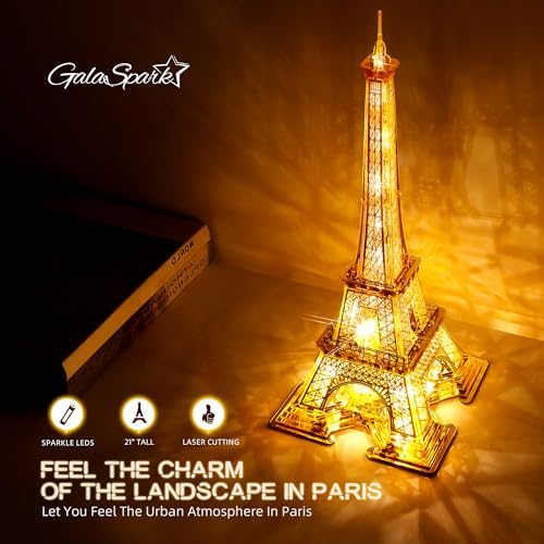 21 Inch 3D Puzzle Eiffel Tower LED Night Light Model Kit
