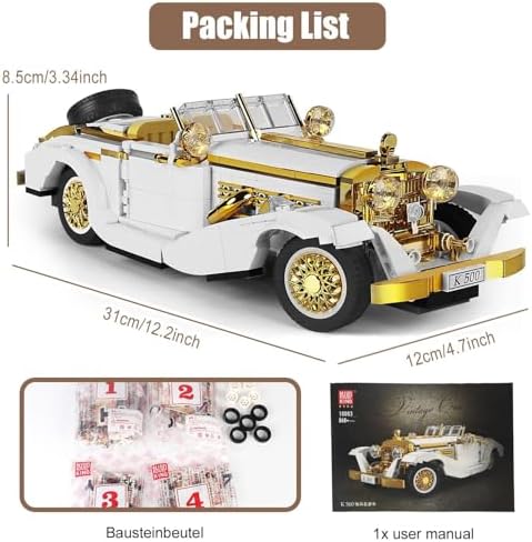 Mould King 10003 Classic Car Model Kit 868 Pieces Static Version