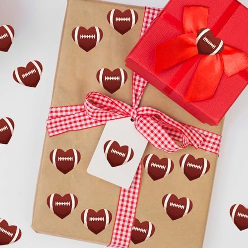 1000Pcs Football Heart Shape Stickers Roll