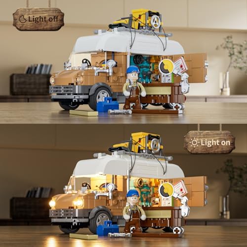 FUNWHOLE Building Set with Light and Tools for Adults and Teens