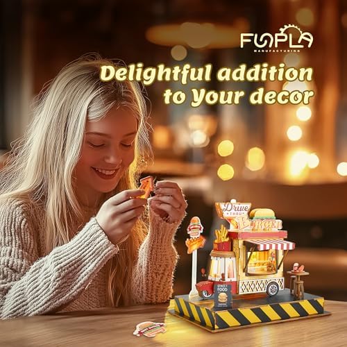 3D Burger Truck Puzzle Kit - LED Light DIY Model