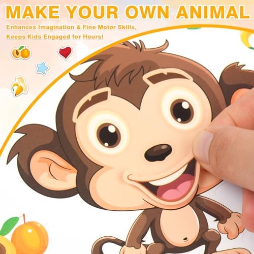 Aowplc 48 Pcs Make A Face Sticker Sheets for Kids