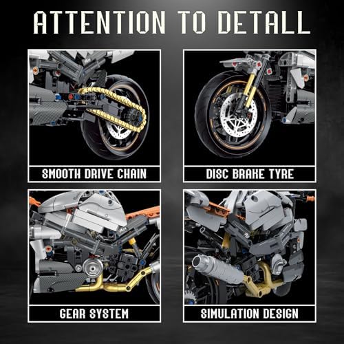 18 Motorcycle Building Set for Adults 579PCS