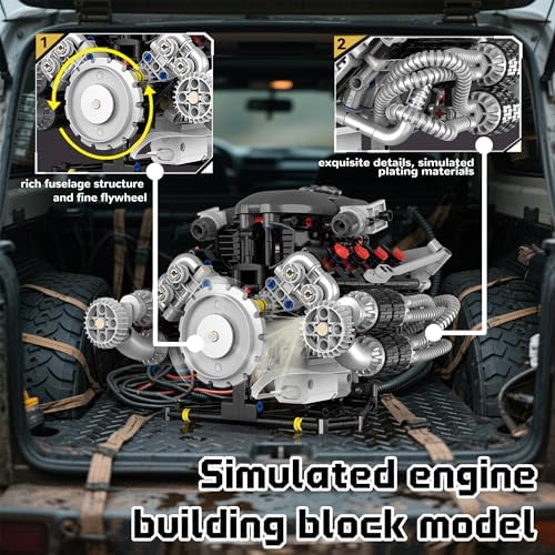 Mini V8 Engine Model Kit with Motor and App Control
