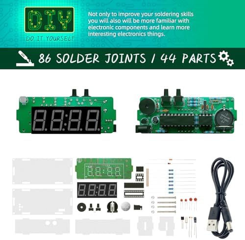 DIY 4 Digit Digital Clock Soldering Kit for STEM Learning