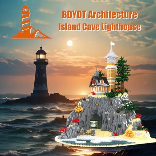 BDYDT Architecture Island Cave Lighthouse Micro Building Blocks Set 5686PCS